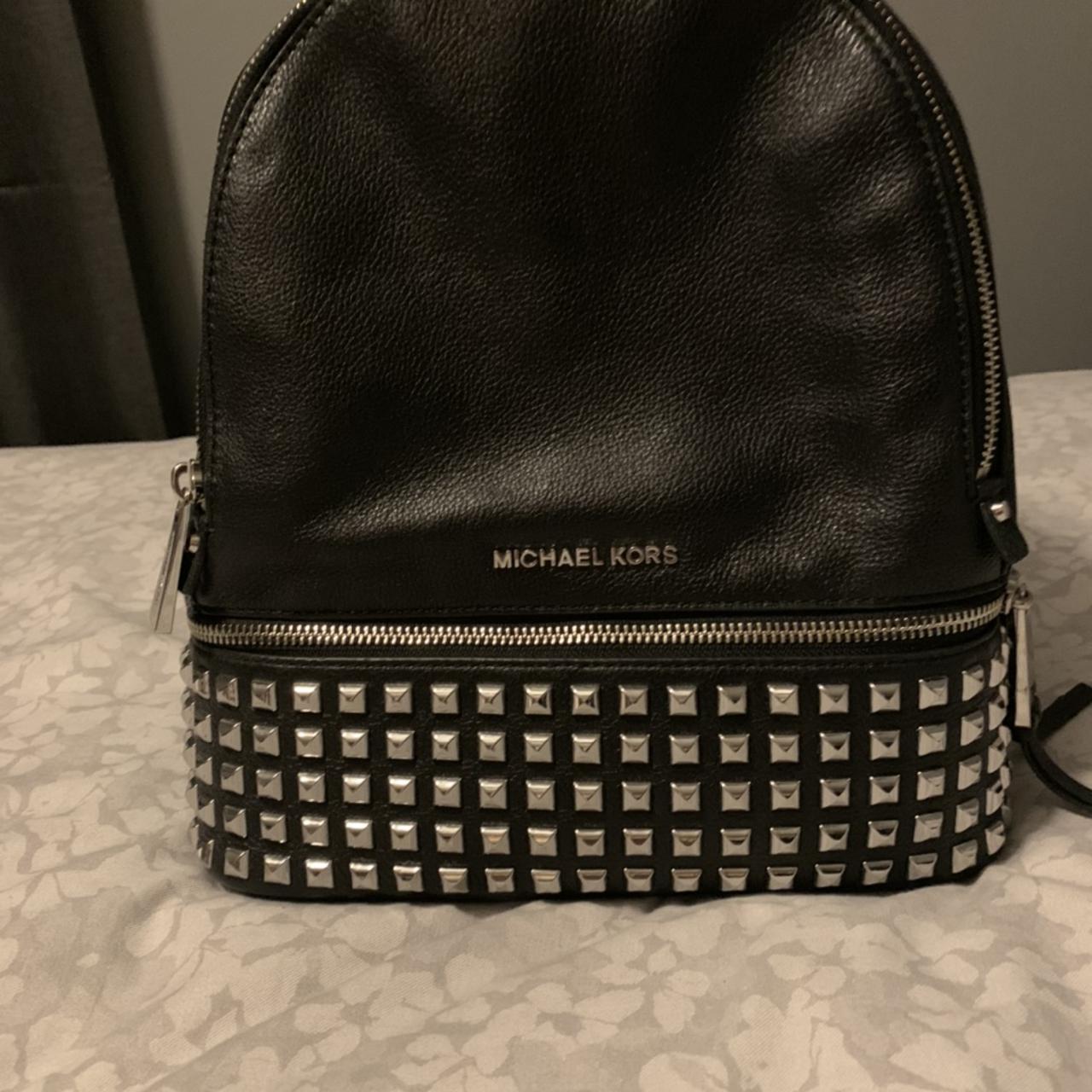 Rhea medium studded pebbled leather backpack new arrivals