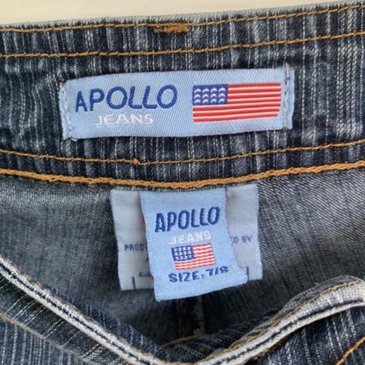 Vintage Apollo Jean cropped leather embroidered jean - Depop