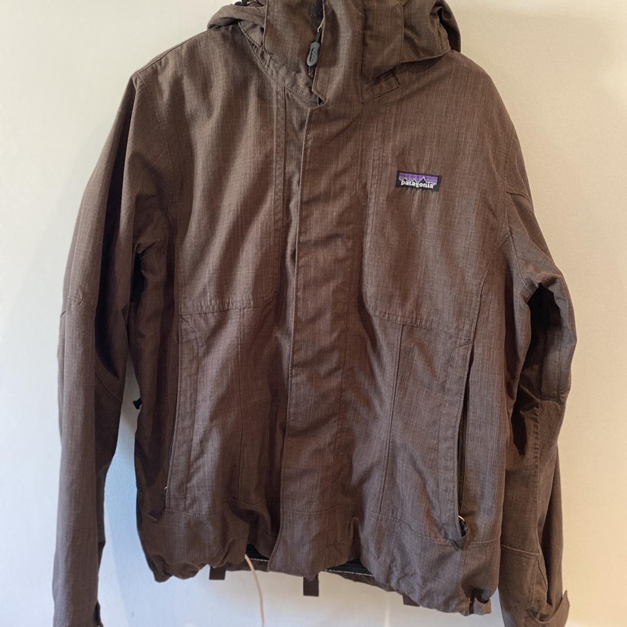 Patagonia Ski Jacket Brown check with pink lining... - Depop