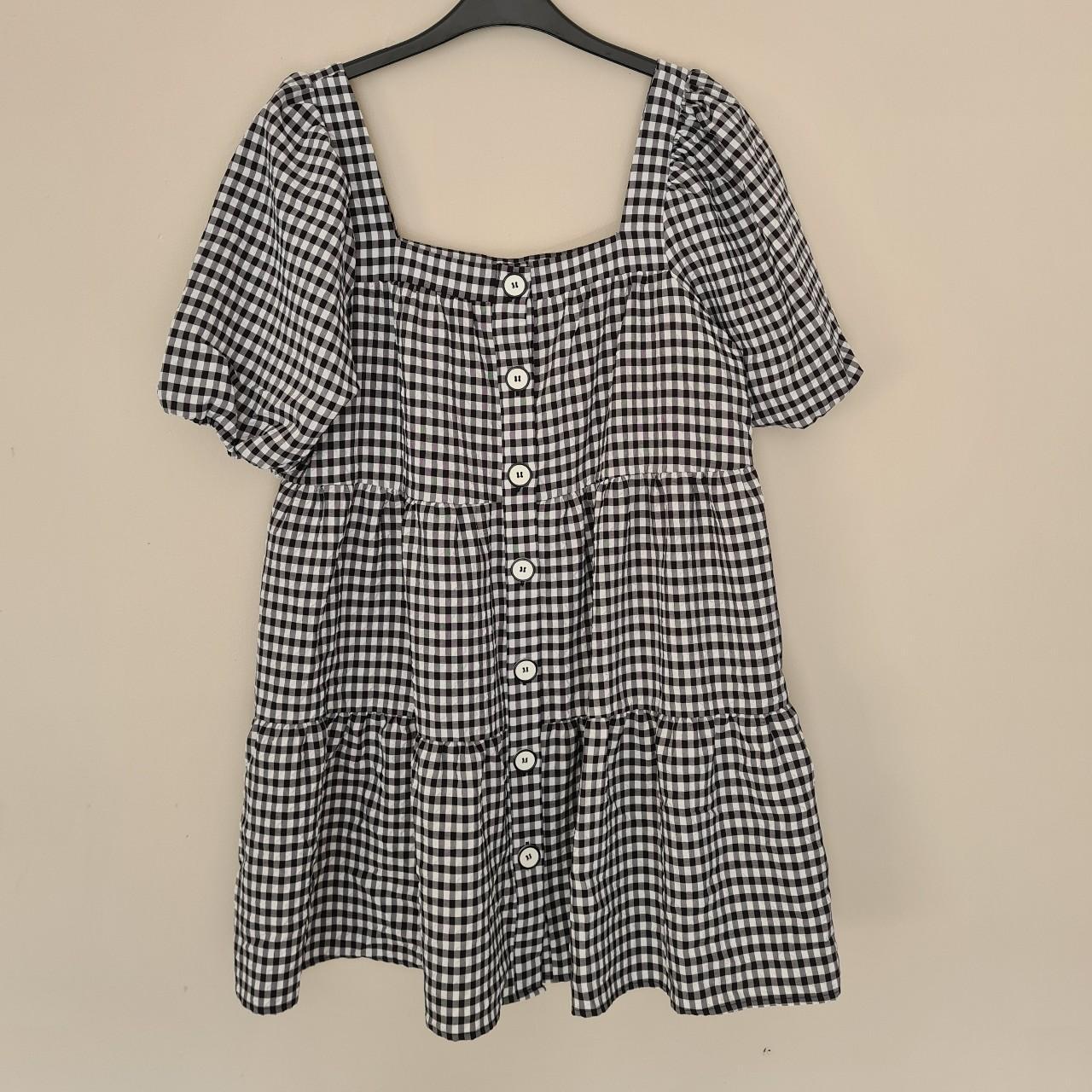 zara black and white smock dress