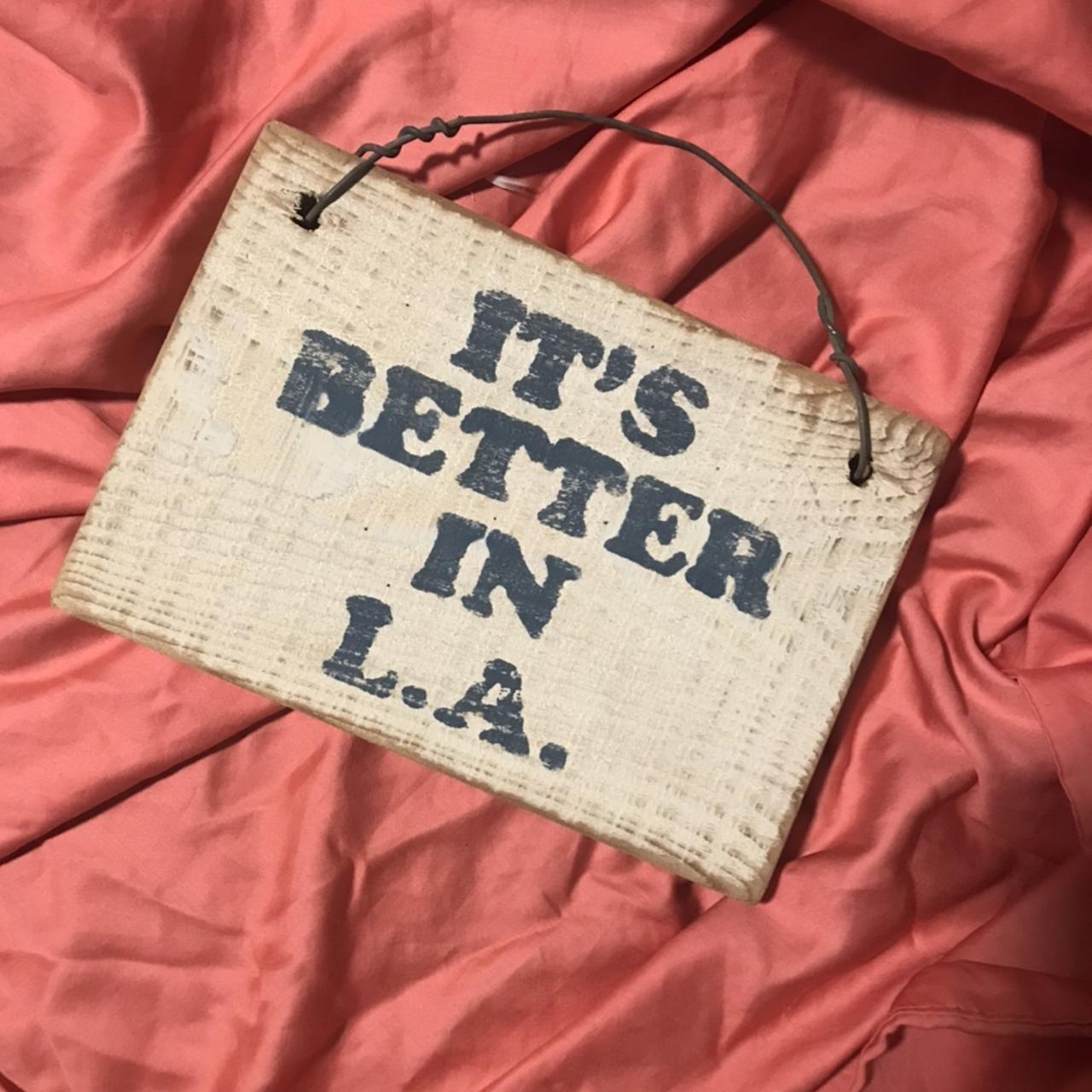 Brandy Melville “it's better in LA” wooden sign. | Depop