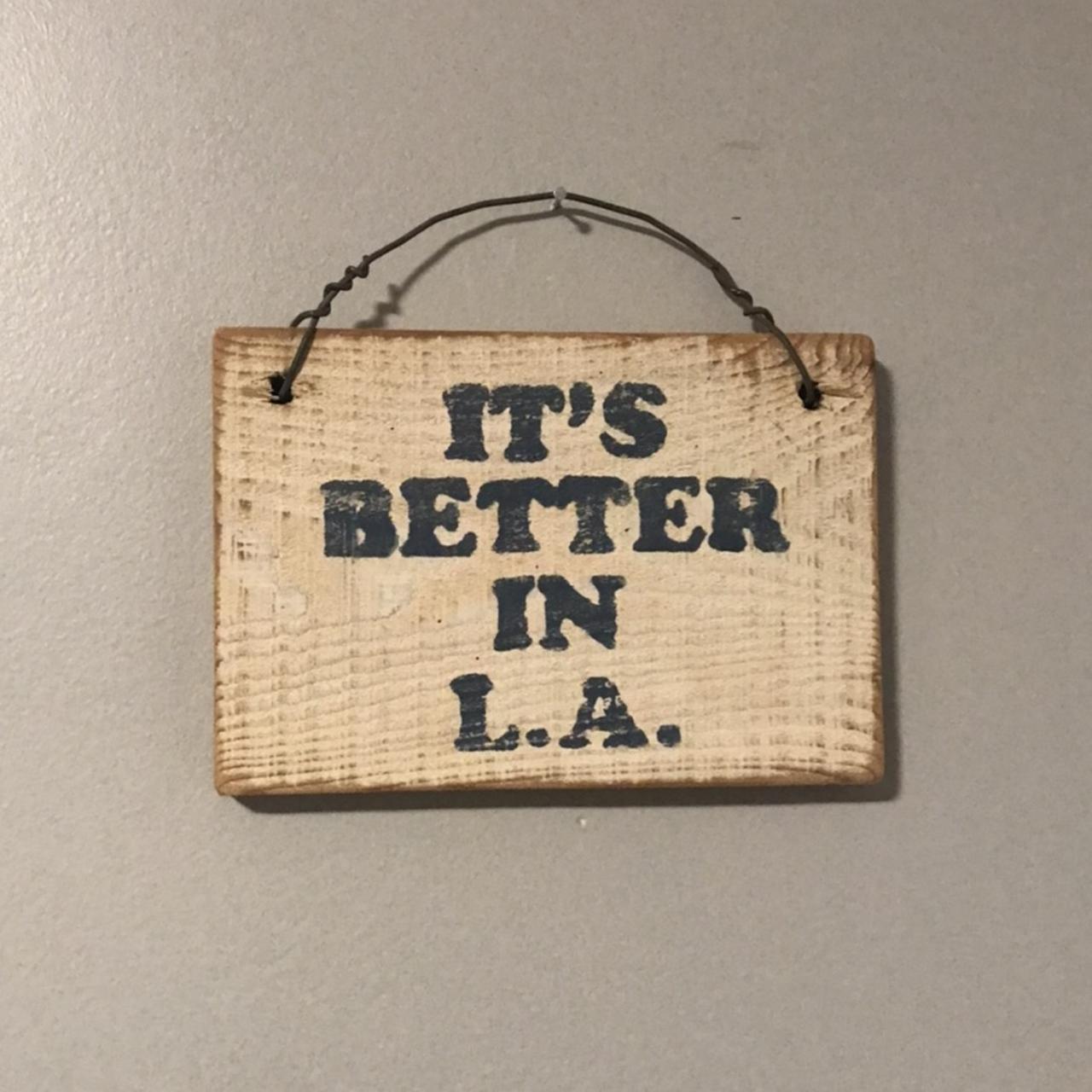 Brandy Melville “it's better in LA” wooden sign. | Depop