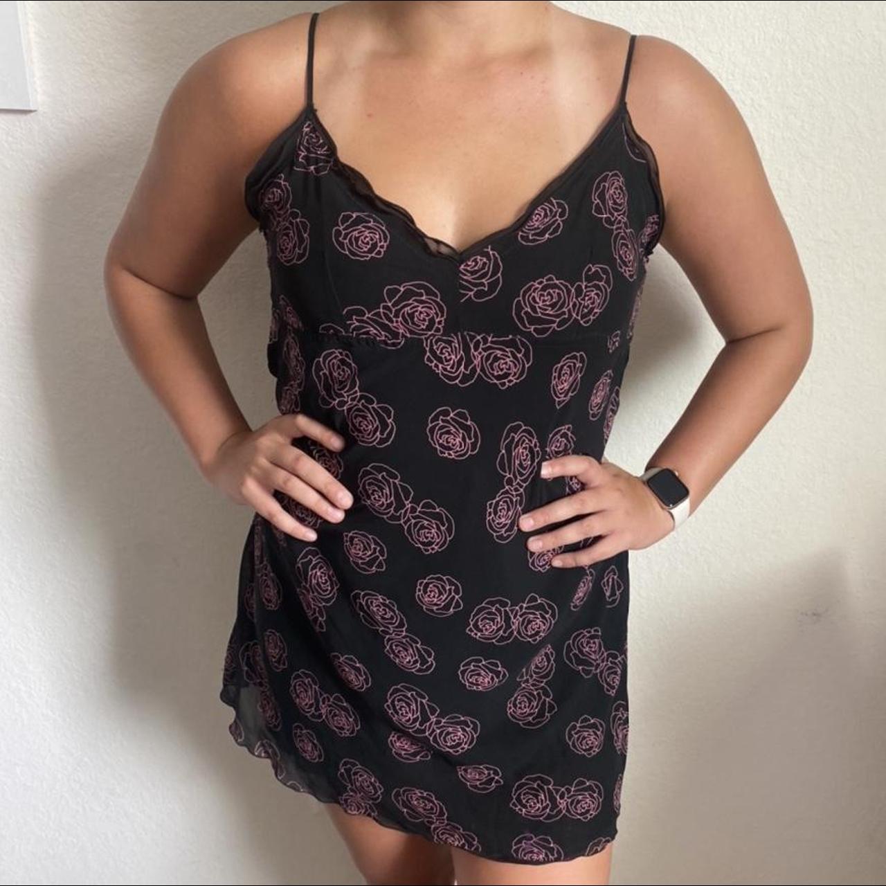 Etam Women's Black and Pink Dress (4)
