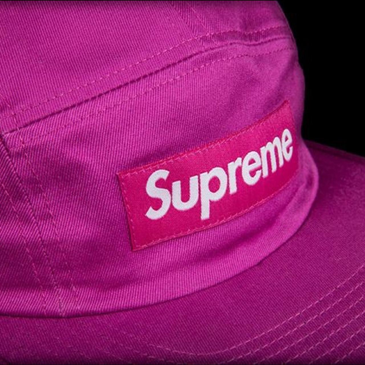 Supreme Magenta Washed Chino Twill Camp Cap | Depop