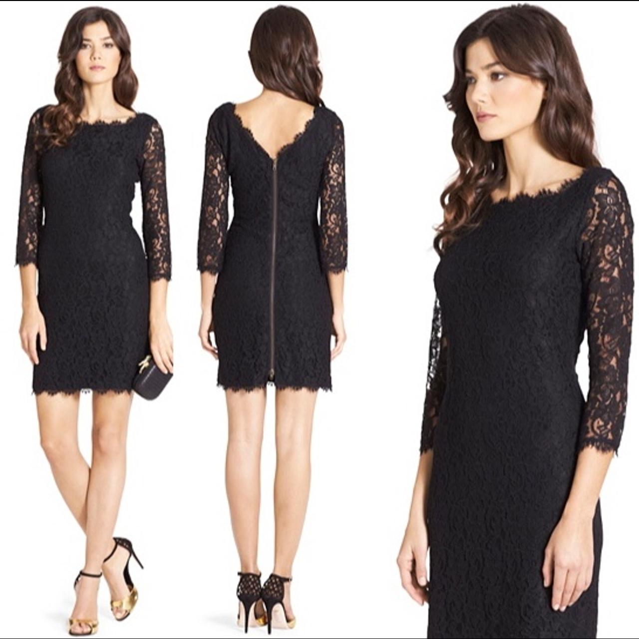 Diane Von Furstenberg Black Lace Dress