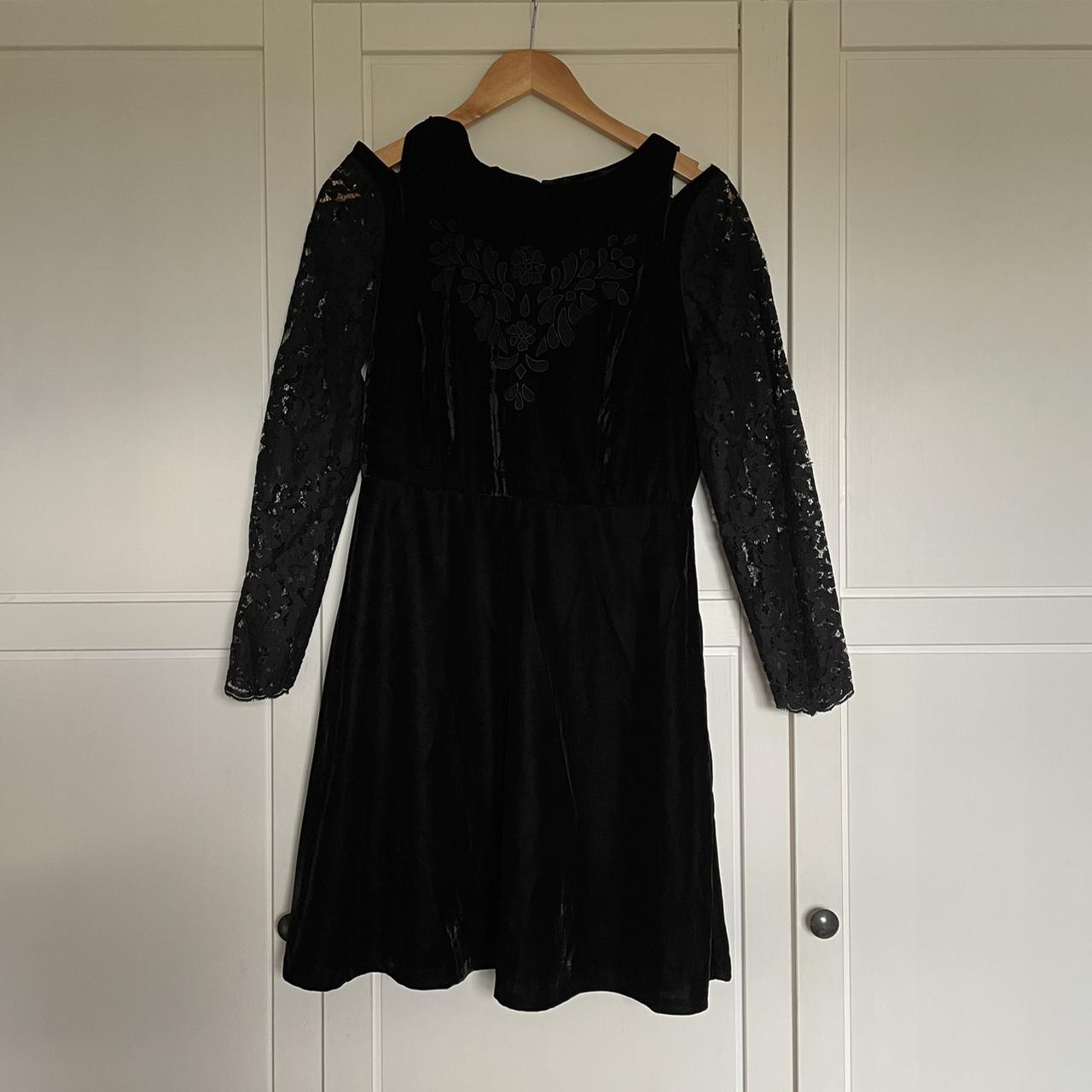 Black velvet dress. Monsoon UK size 10-12. FREE UK... - Depop