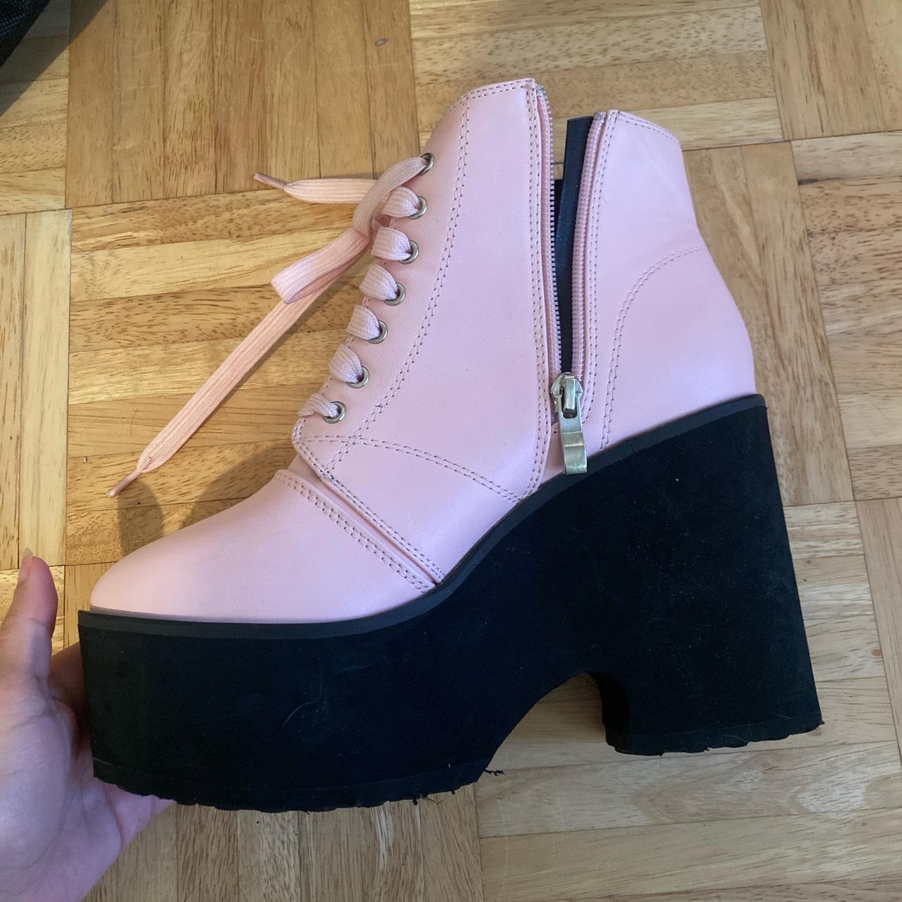 Pink and black platform boots Worn only once.... Depop