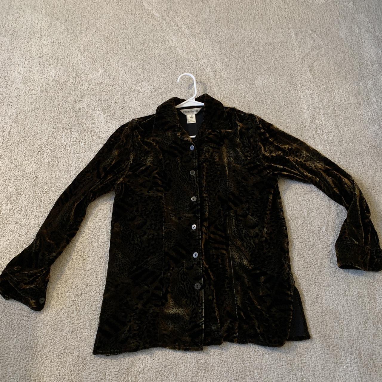 Velvet leopard shirt Size s Vintage like new - Depop