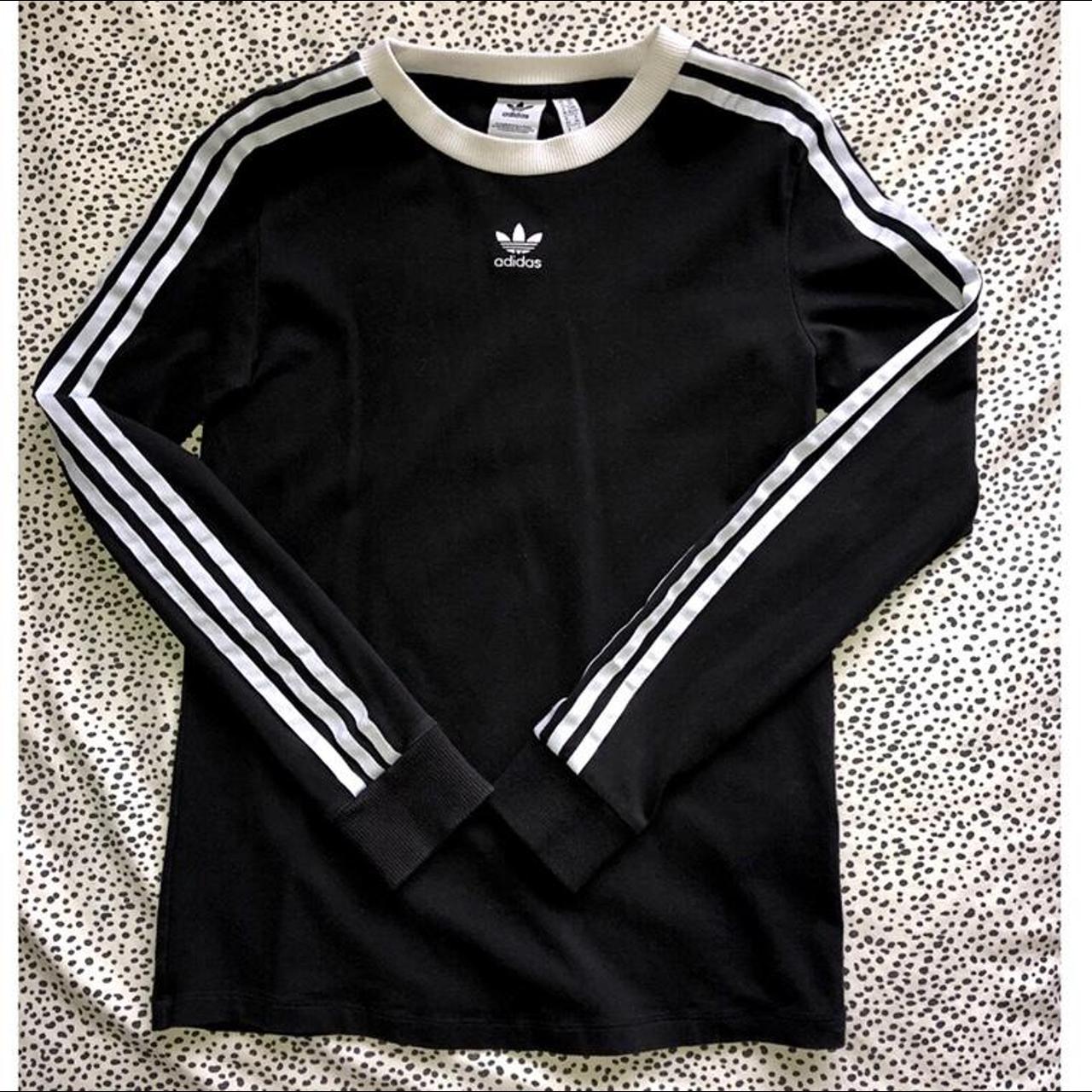 Black long sleeve Adidas top **excellent condition**... - Depop