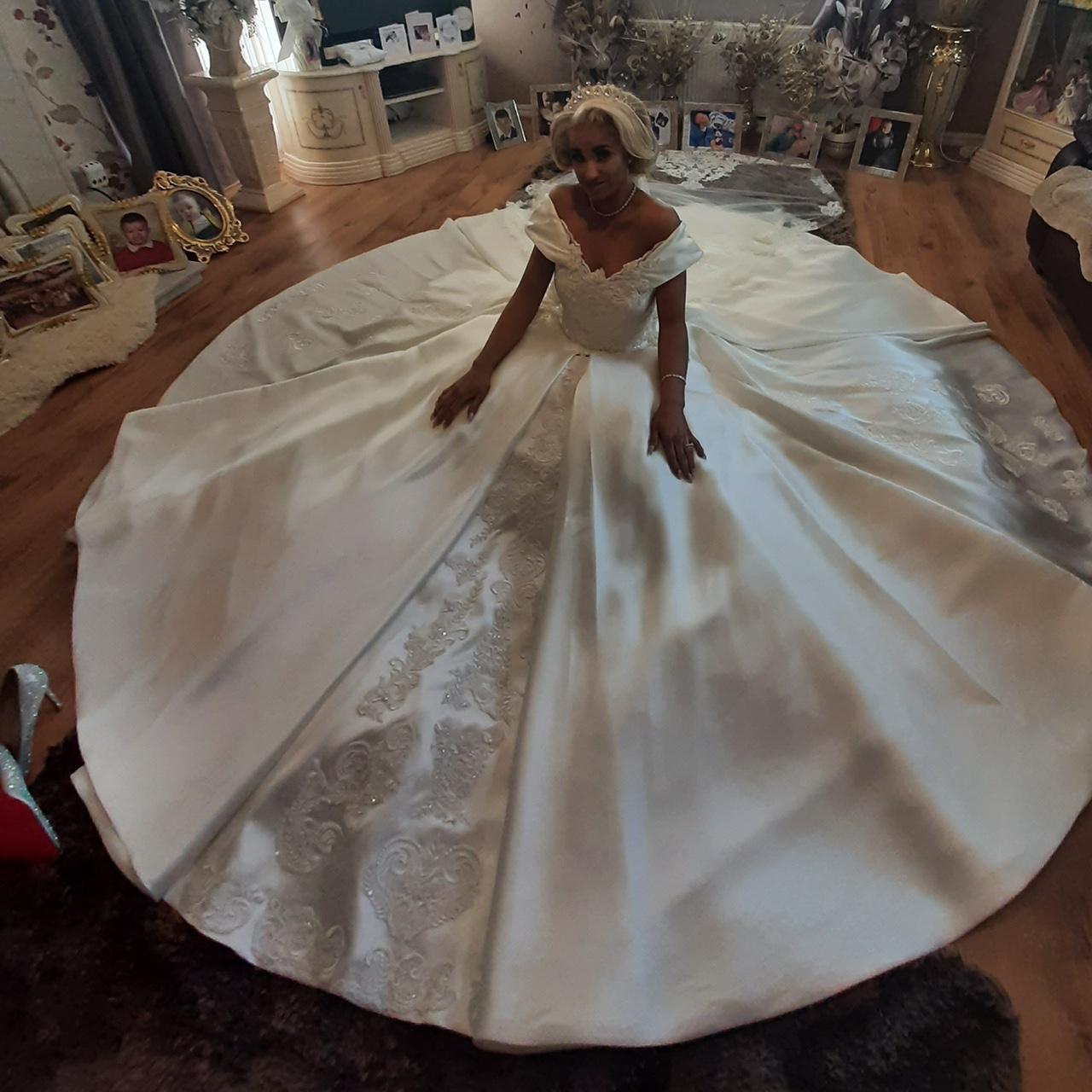 Wedding dress for sale only wore for two hours it’s... Depop