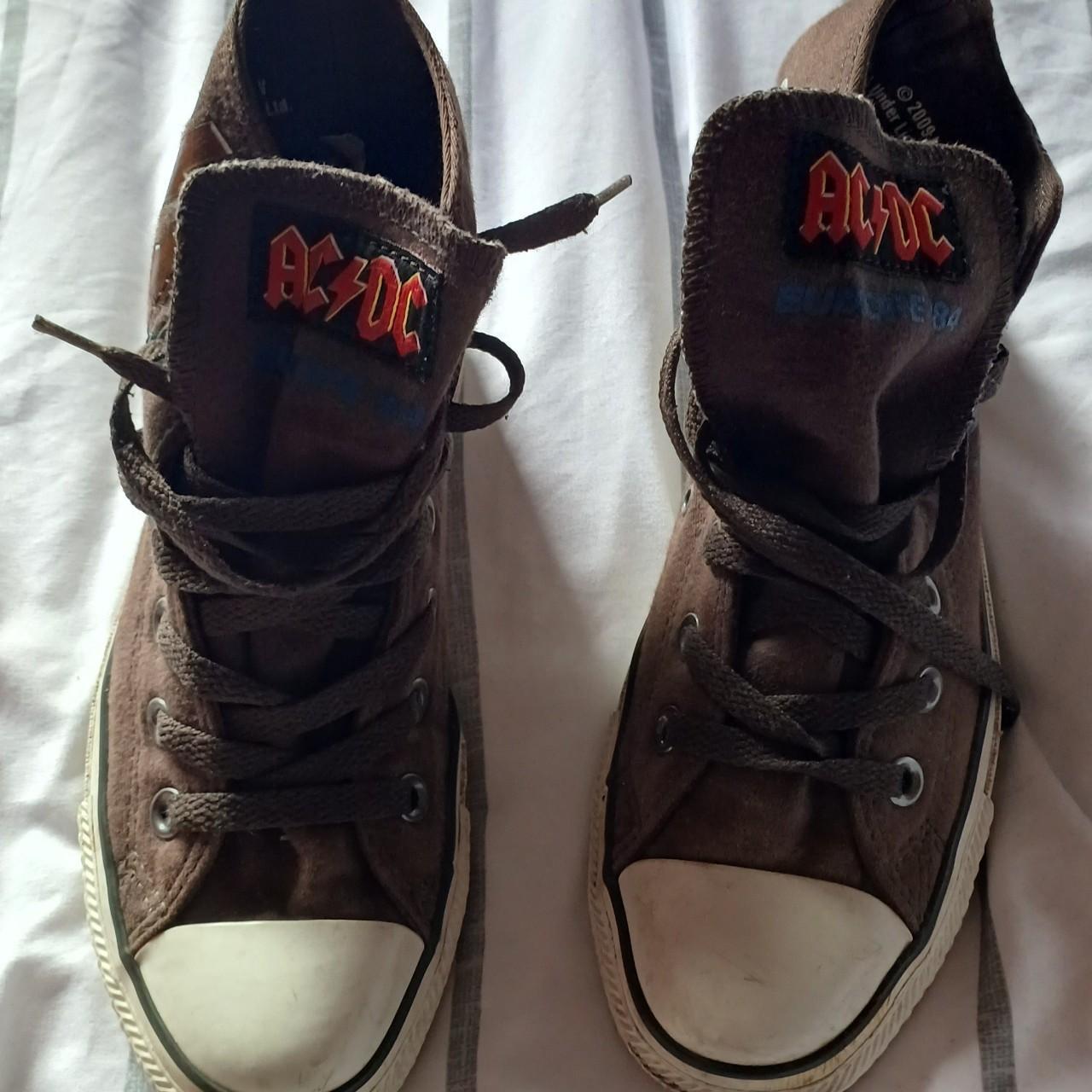 Rare AC/DC Converse Hi-Tops - Size 4 Mens (May be... - Depop