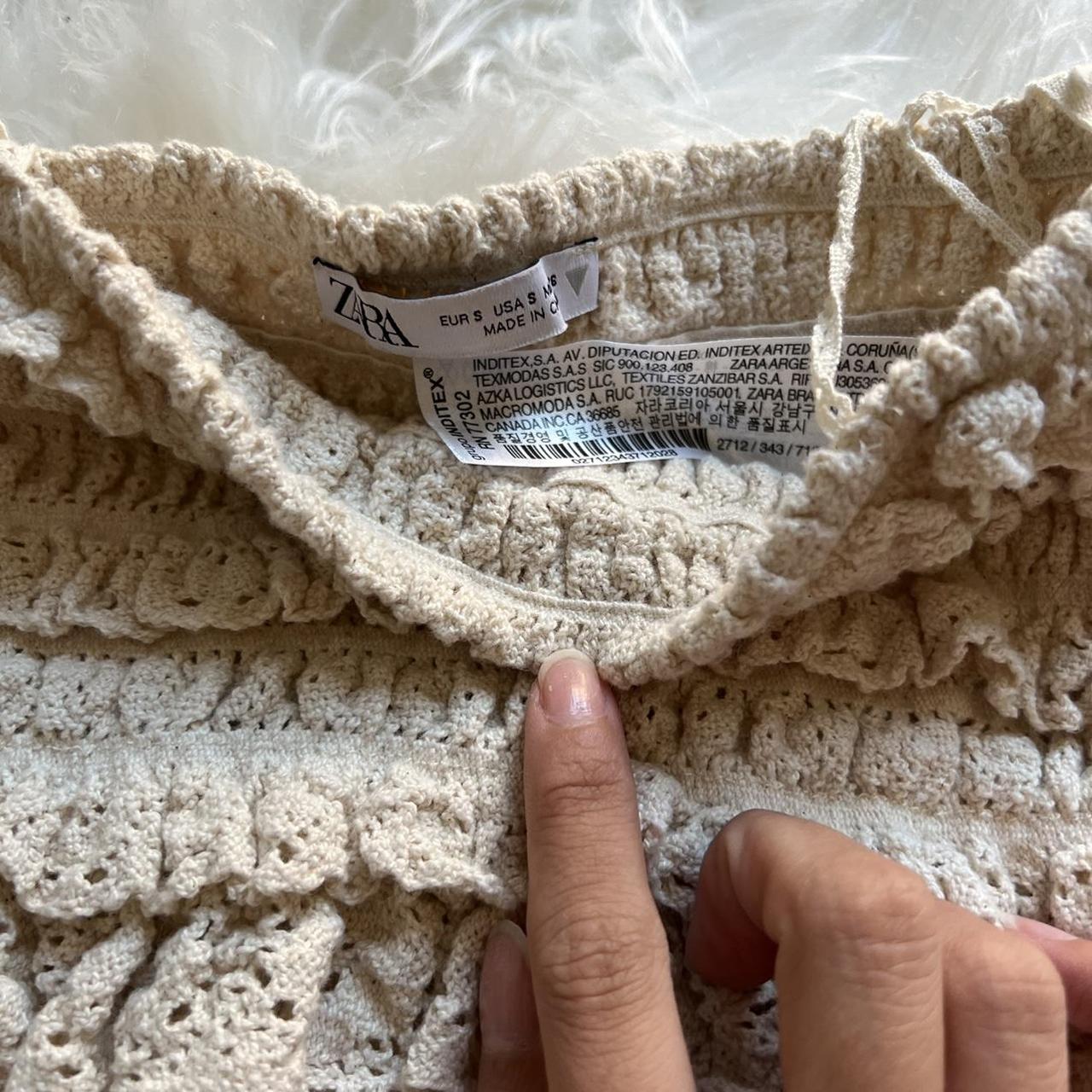 Zara beach cover up matching set top is a S and... Depop