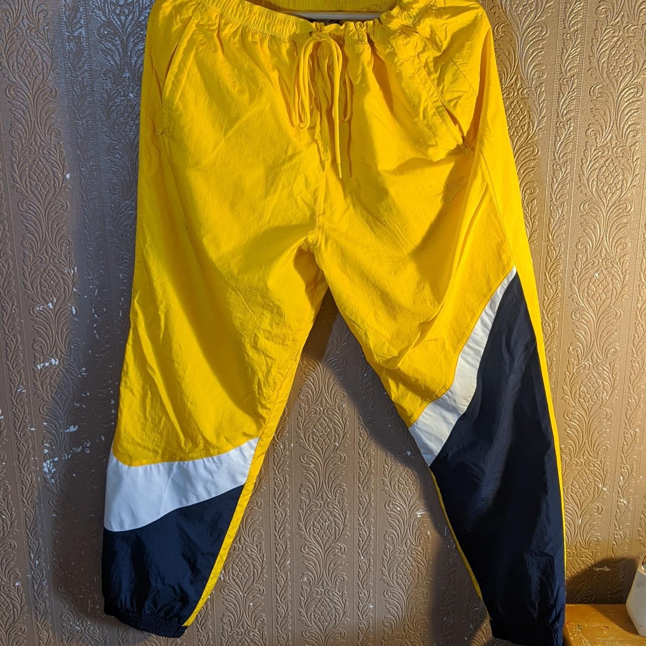 NIKE BIG SWOOSH YELLOW TRACKSUIT BOTTOMS 🍋 PERFECT... Depop