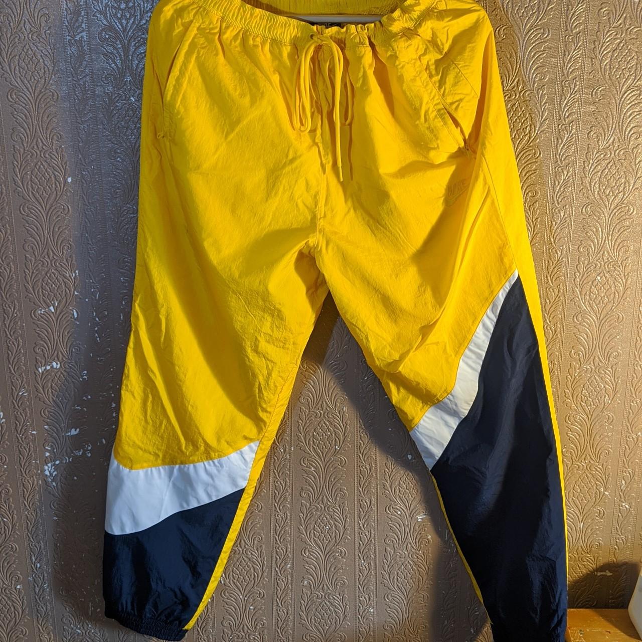 NIKE BIG SWOOSH YELLOW TRACKSUIT BOTTOMS 🍋 PERFECT... - Depop