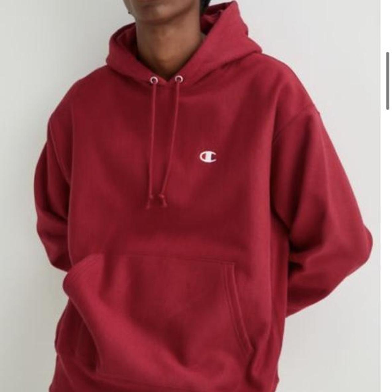 mens champion hoodie in red! size medium, great... Depop