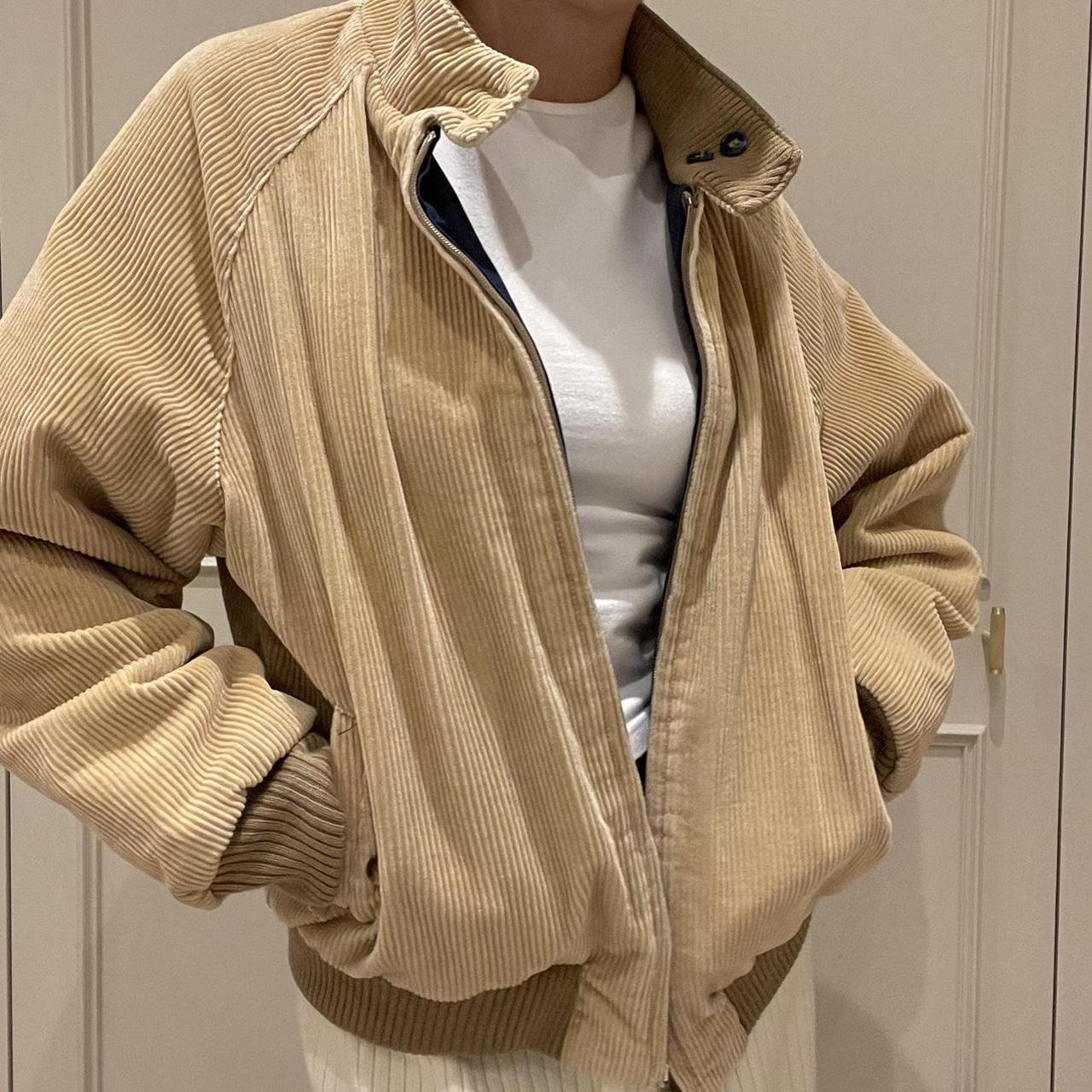 Vintage beige corduroy bomber jacket Fits
