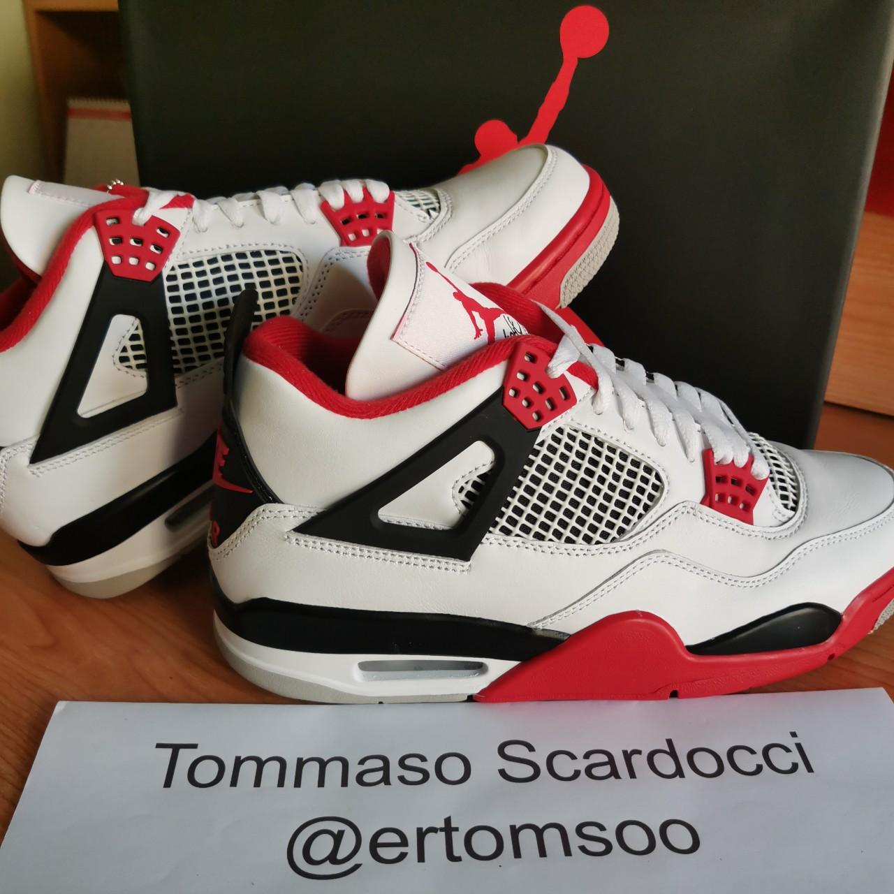 Jordan Men's Red and White Trainers | Depop