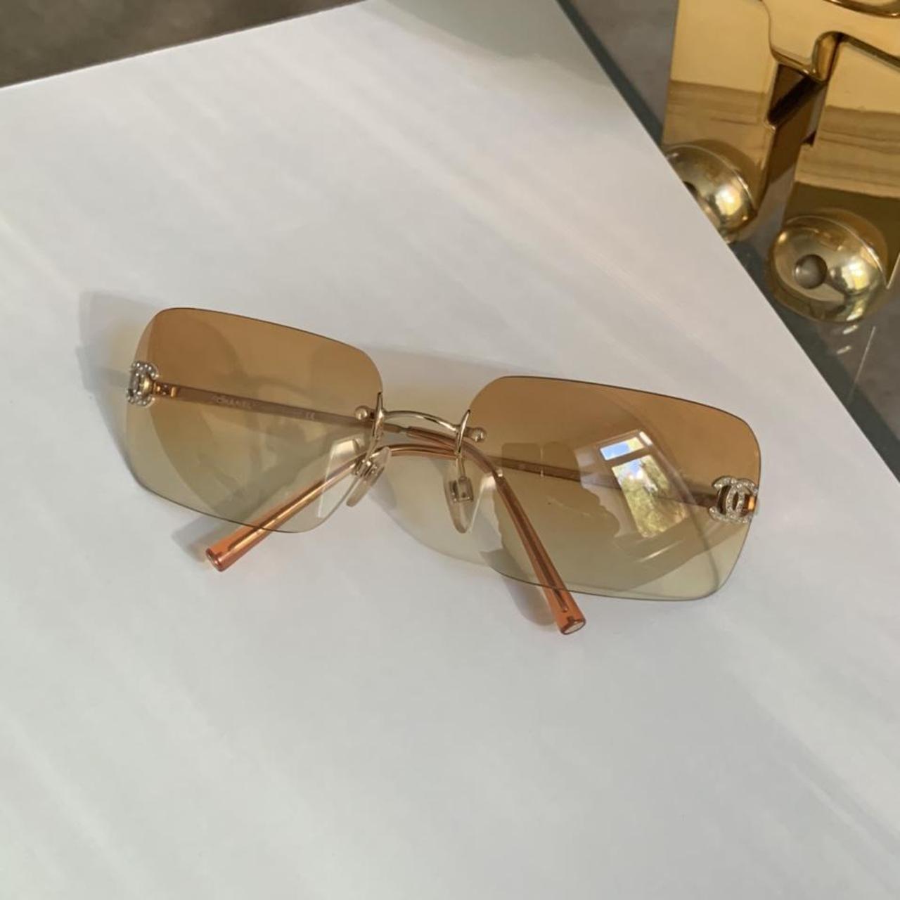 Chanel 4017 D Double CC frameless sunglasses... - Depop