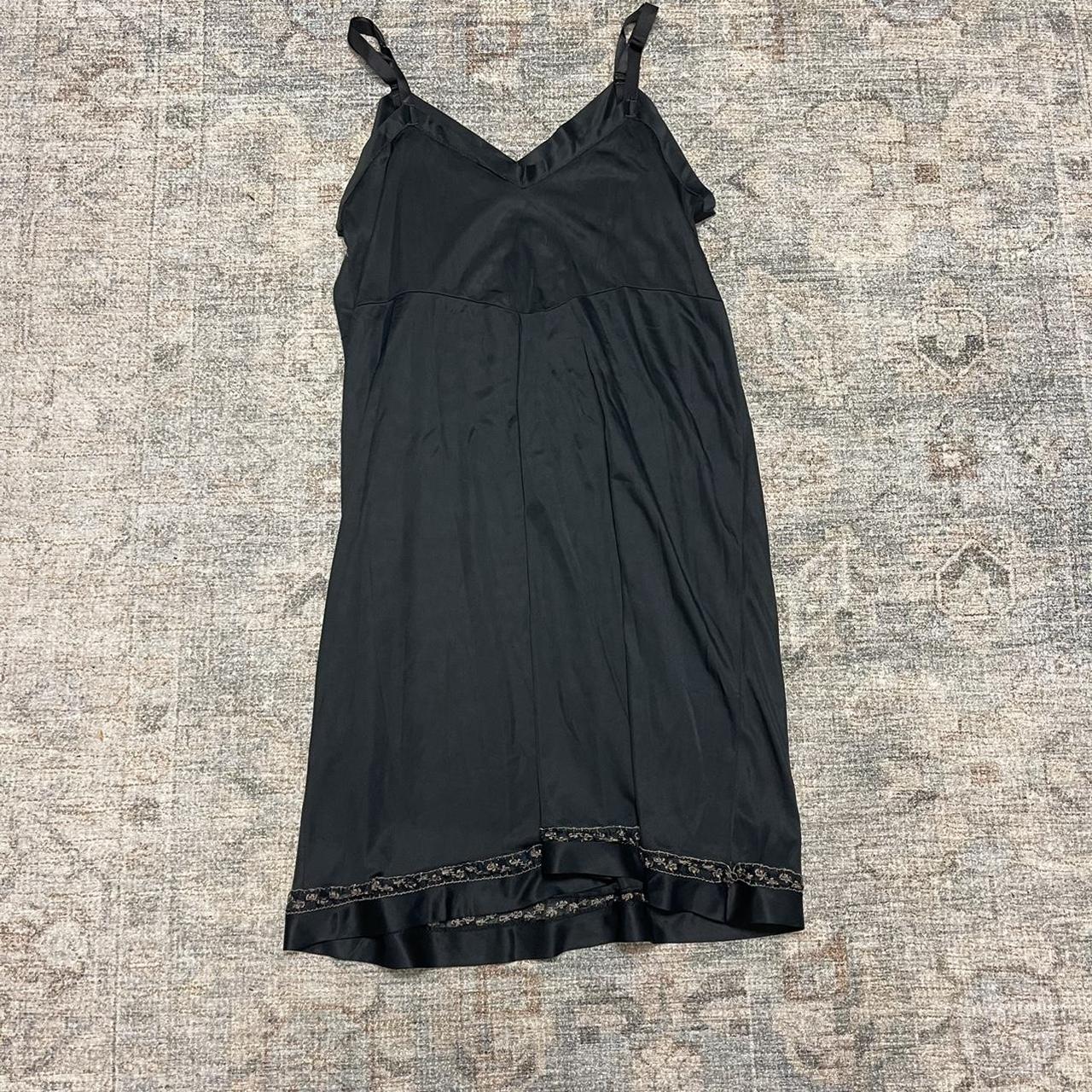 Vintage Black Satin Slip Dress No Tag (Fits L) Can... - Depop