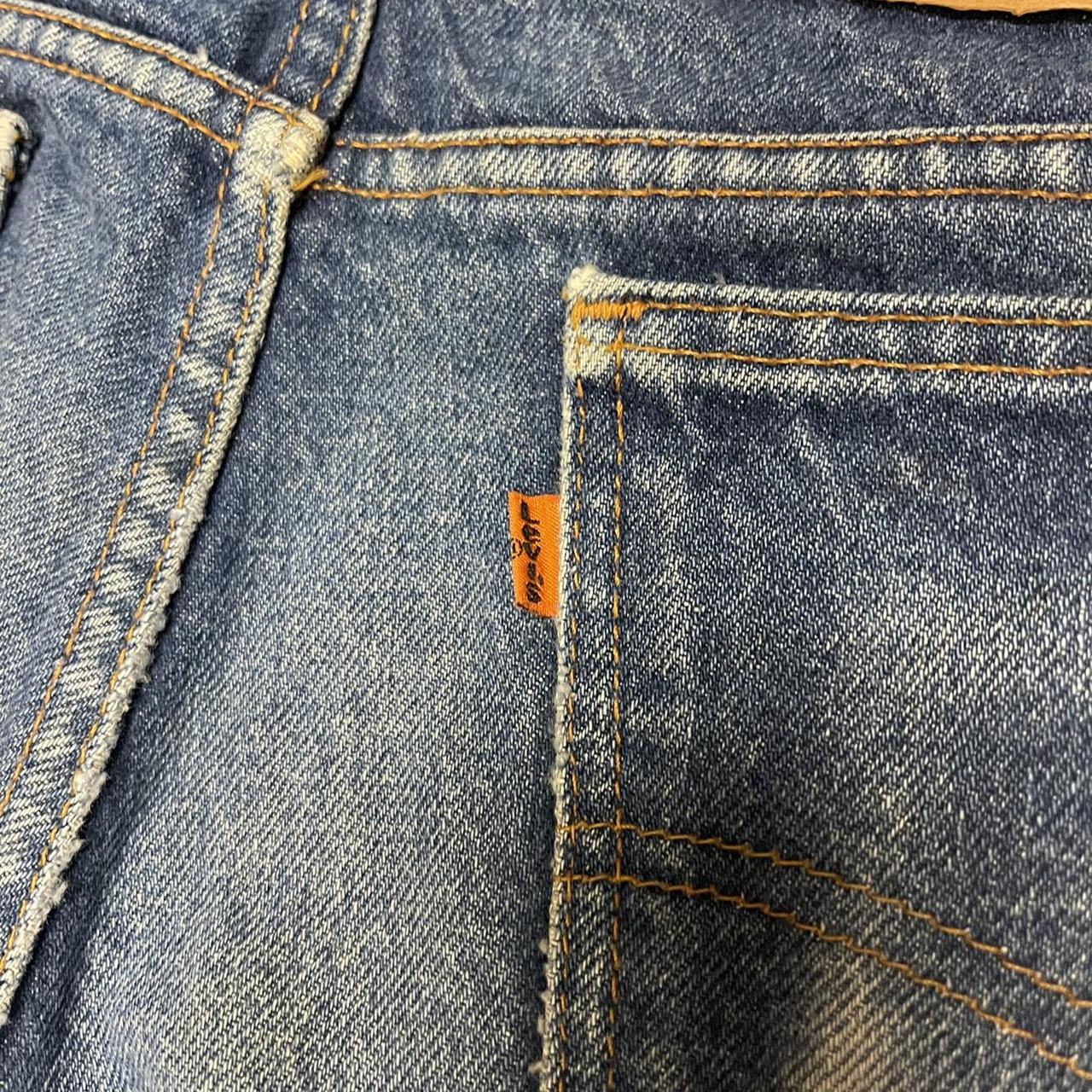 LVC Levi's Vintage 70's Orange 🍊 Tab Denim Button - Depop