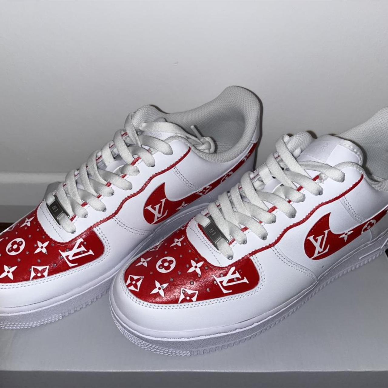 Red LV Air Force 1. Brand new customised. All sizes.