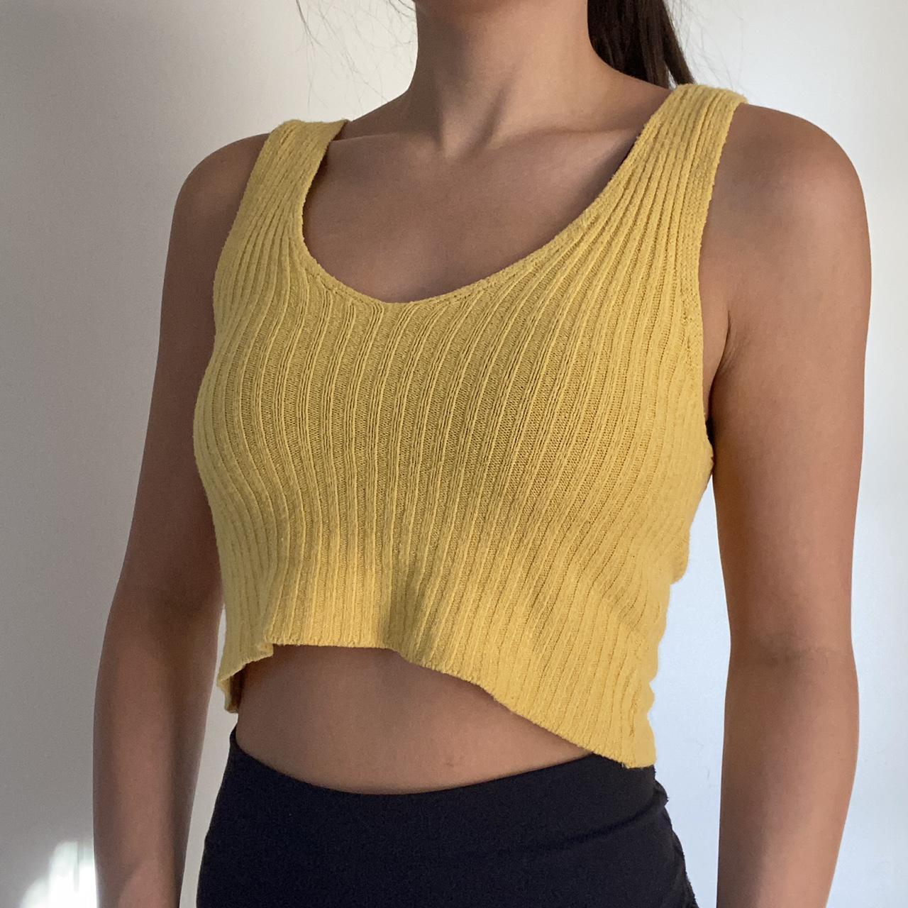 Brandy Melville Ribbed Yellow Top Super soft and - Depop