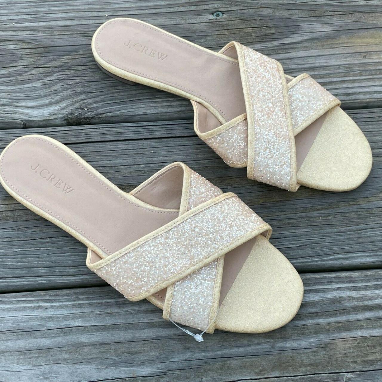 J.Crew Women's Gold Sandals Depop