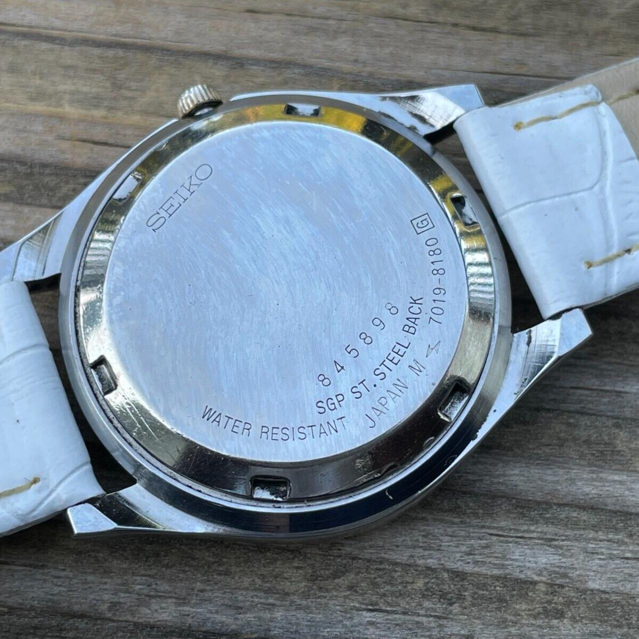 Seiko Men's White and Gold Watch | Depop