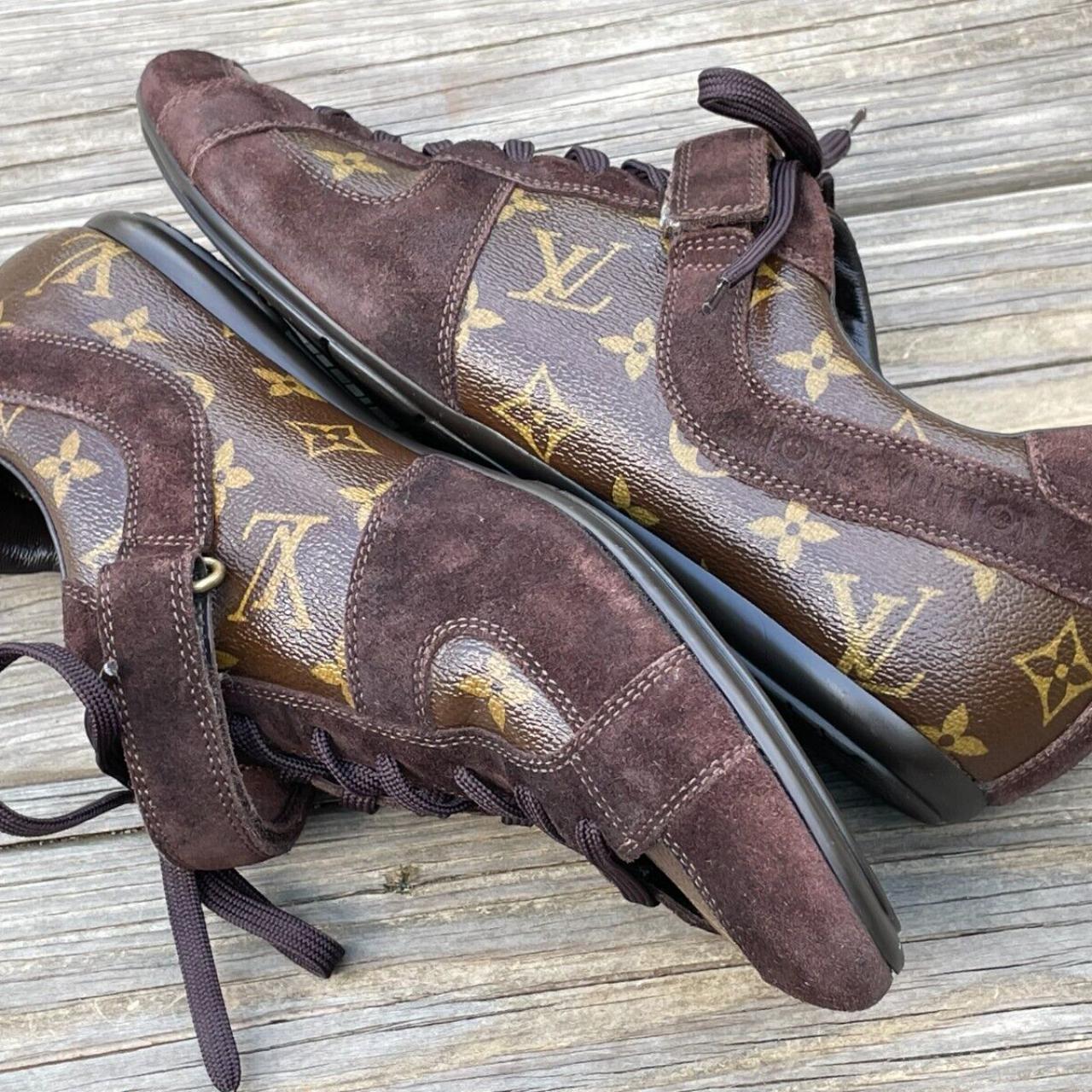 Men's Louis Vuitton denim shoes europe size 9 is - Depop