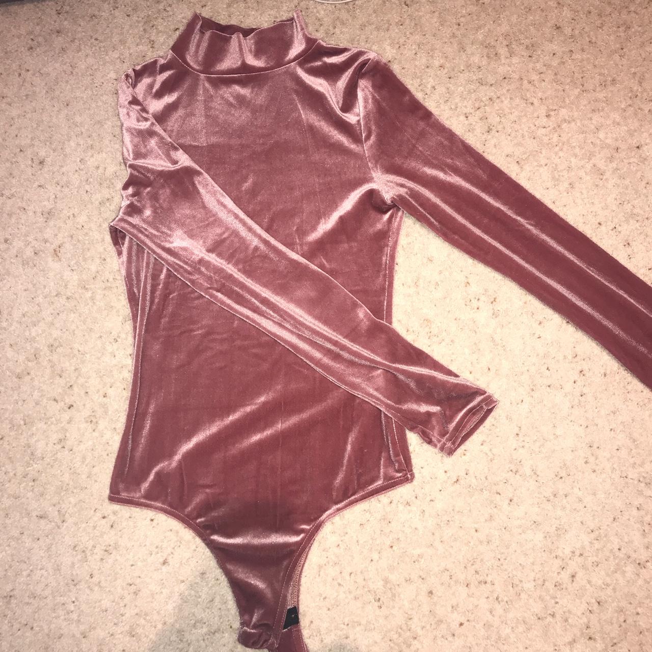 Pink Velvet Bodysuit Never Worn Before Missguided Depop 4430