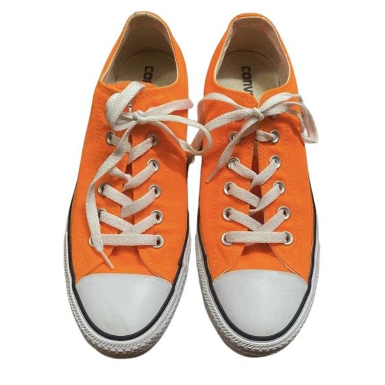 neon orange chuck taylors