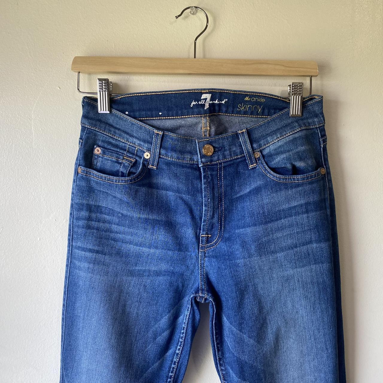 7 for All Mankind the Ankle Skinny Jeans The Ankle... - Depop