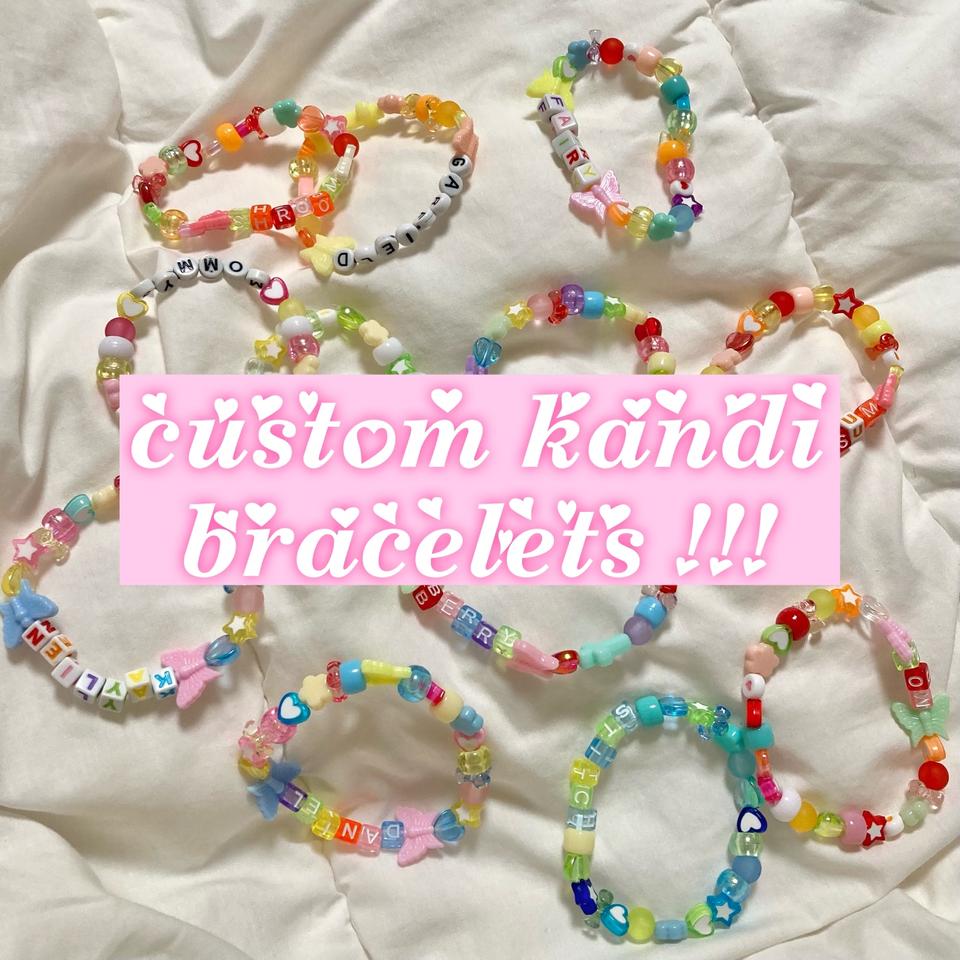 HELLO KITTY BRACELET 💖 she's so cute ! 💓 HIGH - Depop  Diy kandi  bracelets, Bracelets handmade beaded, Beads bracelet design