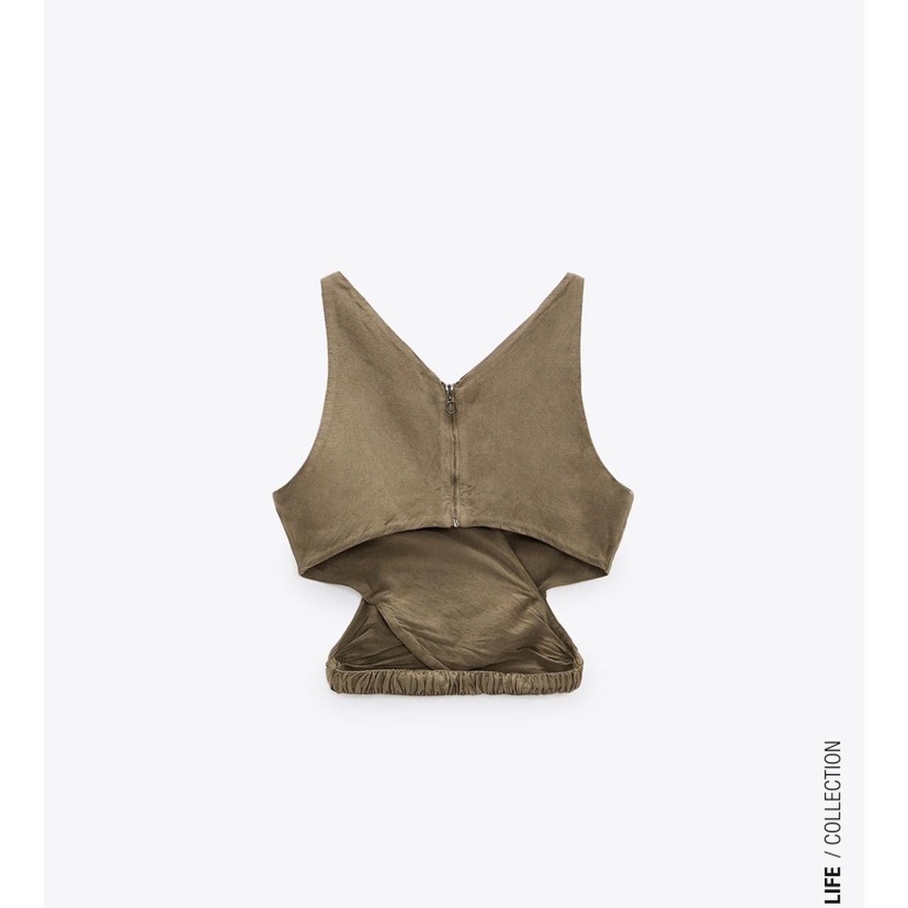 Zara linen crop top with cut out back Sizes XS, S Depop