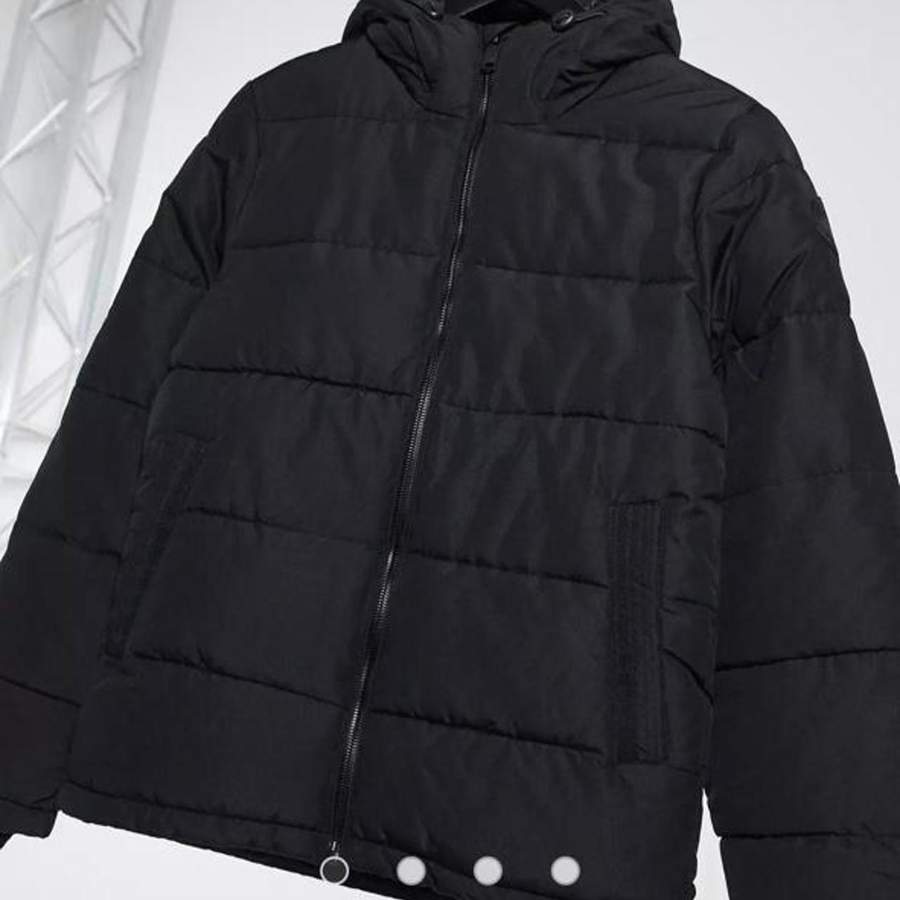 burton menswear recycled puffer jacket in black