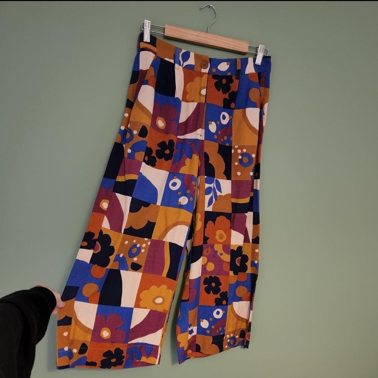 awesome 70s patchwork style groovy pants with wide... Depop