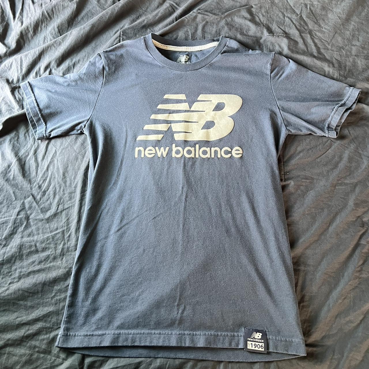 Navy blue New Balance T-shirt. No issues, used. Size... - Depop