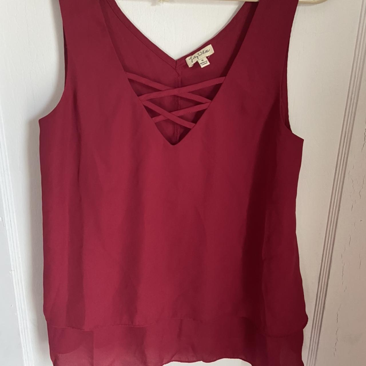 Women’s Lily White red tank top. Barely worn. Great... - Depop