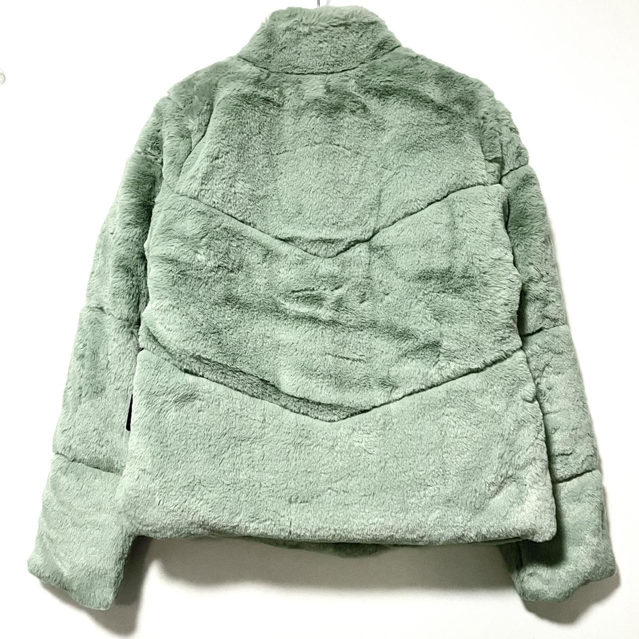 Mint Green Mock-neck Faux Fur Teddy Jacket Coat NWT... - Depop