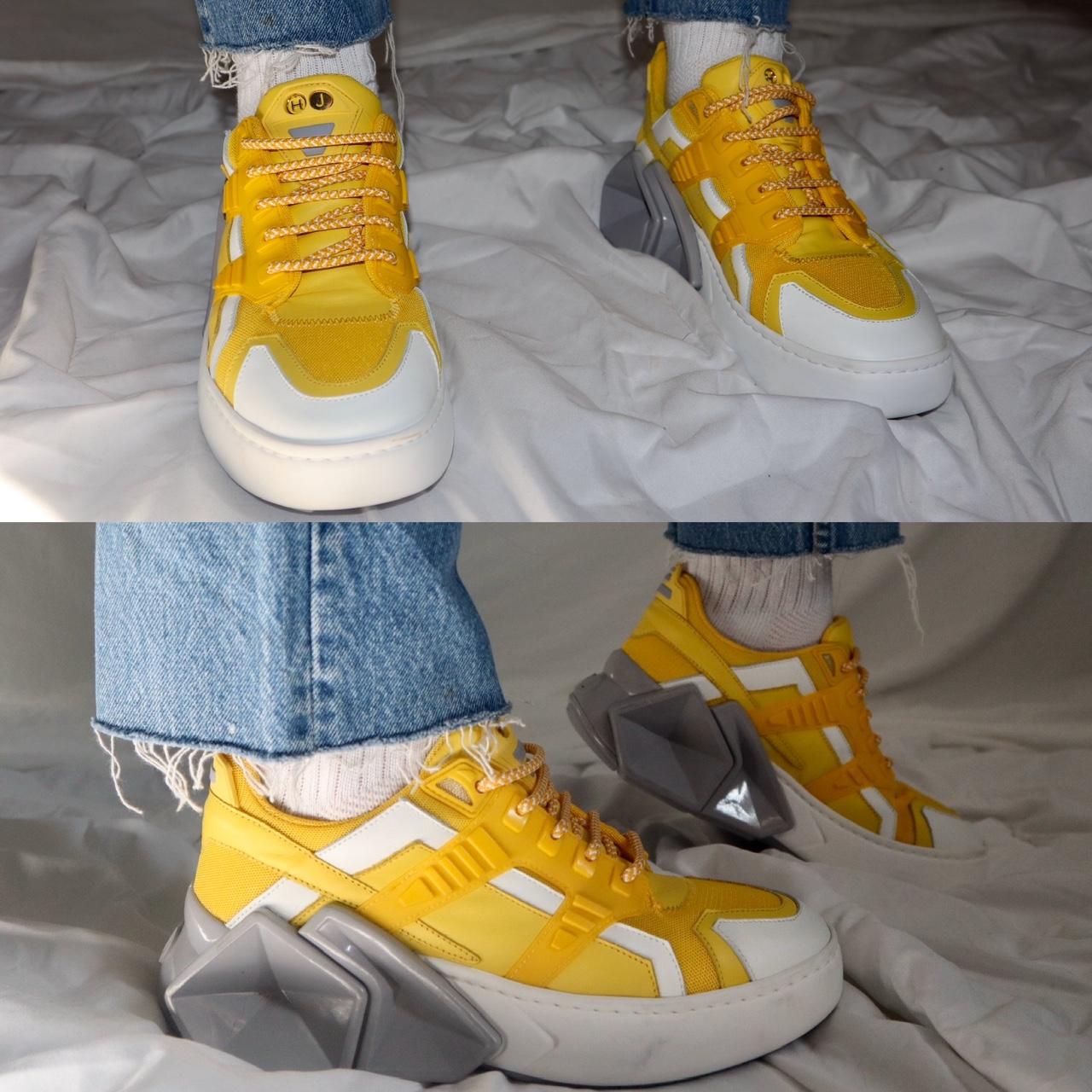 Hide&Jack Men's Yellow and White Trainers (3)