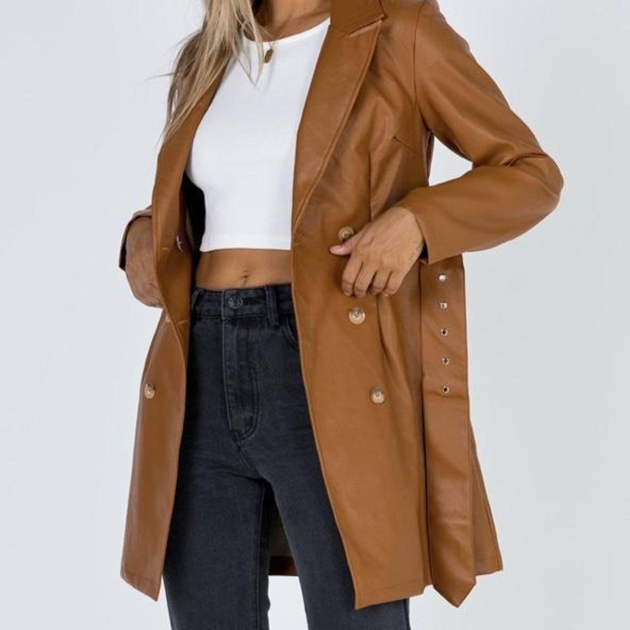 princess polly brown leather jacket