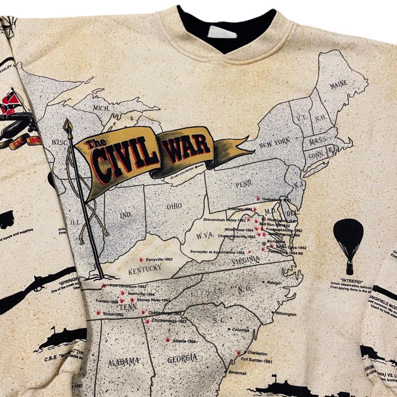 Vintage Civil War Sweatshirt Art Unlimited All Over... Depop