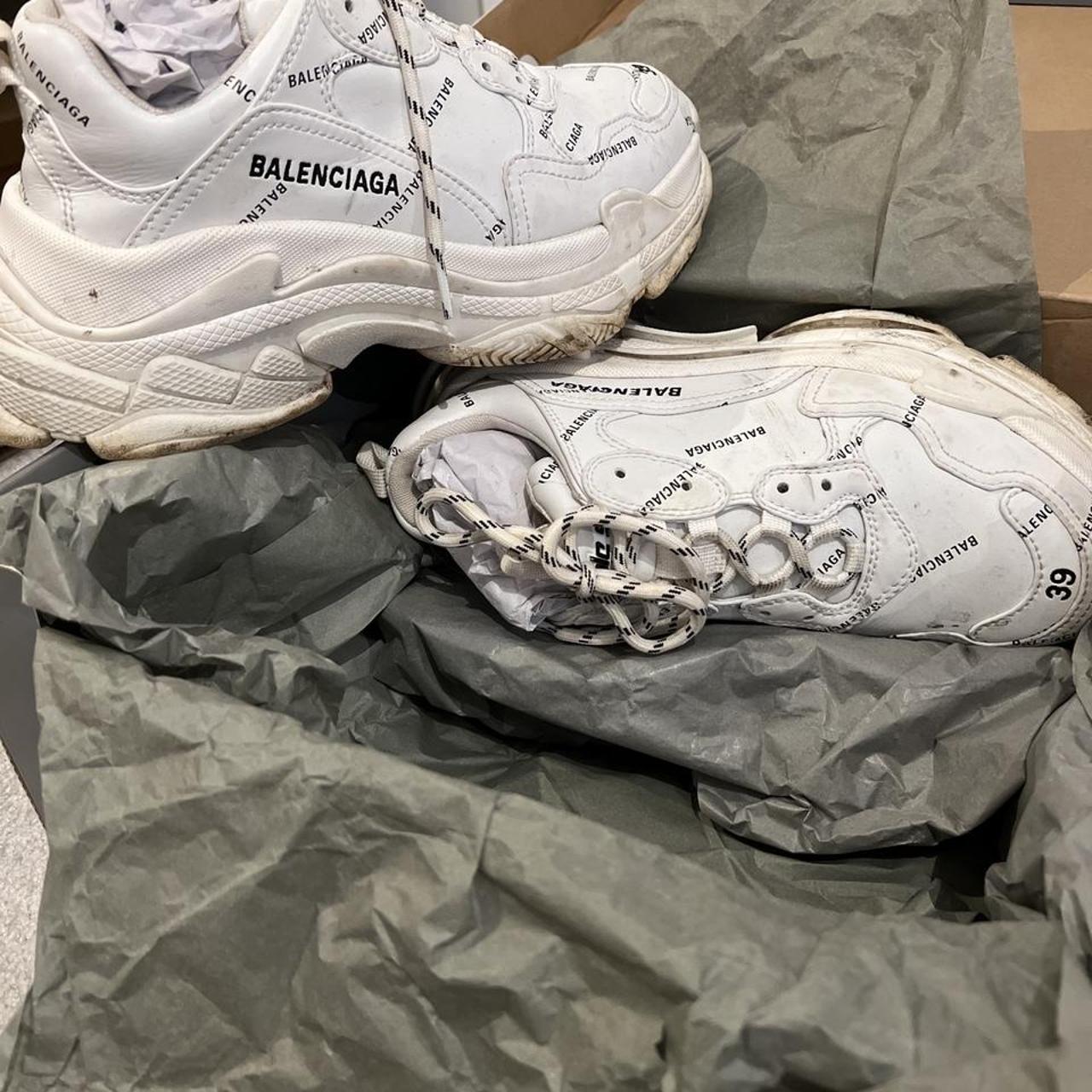 Balenciaga triple s size 6 hardly worn with receipt... - Depop