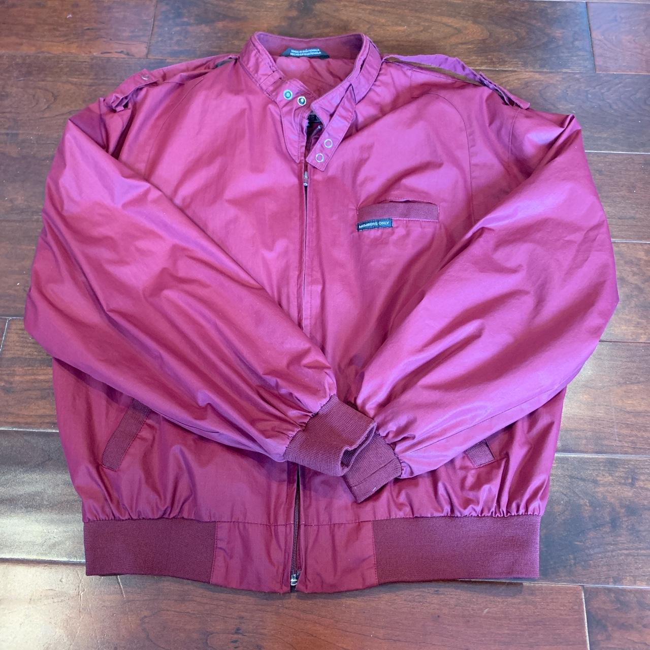 1980s Maroon Members Only Bomber Jacket -size - Depop