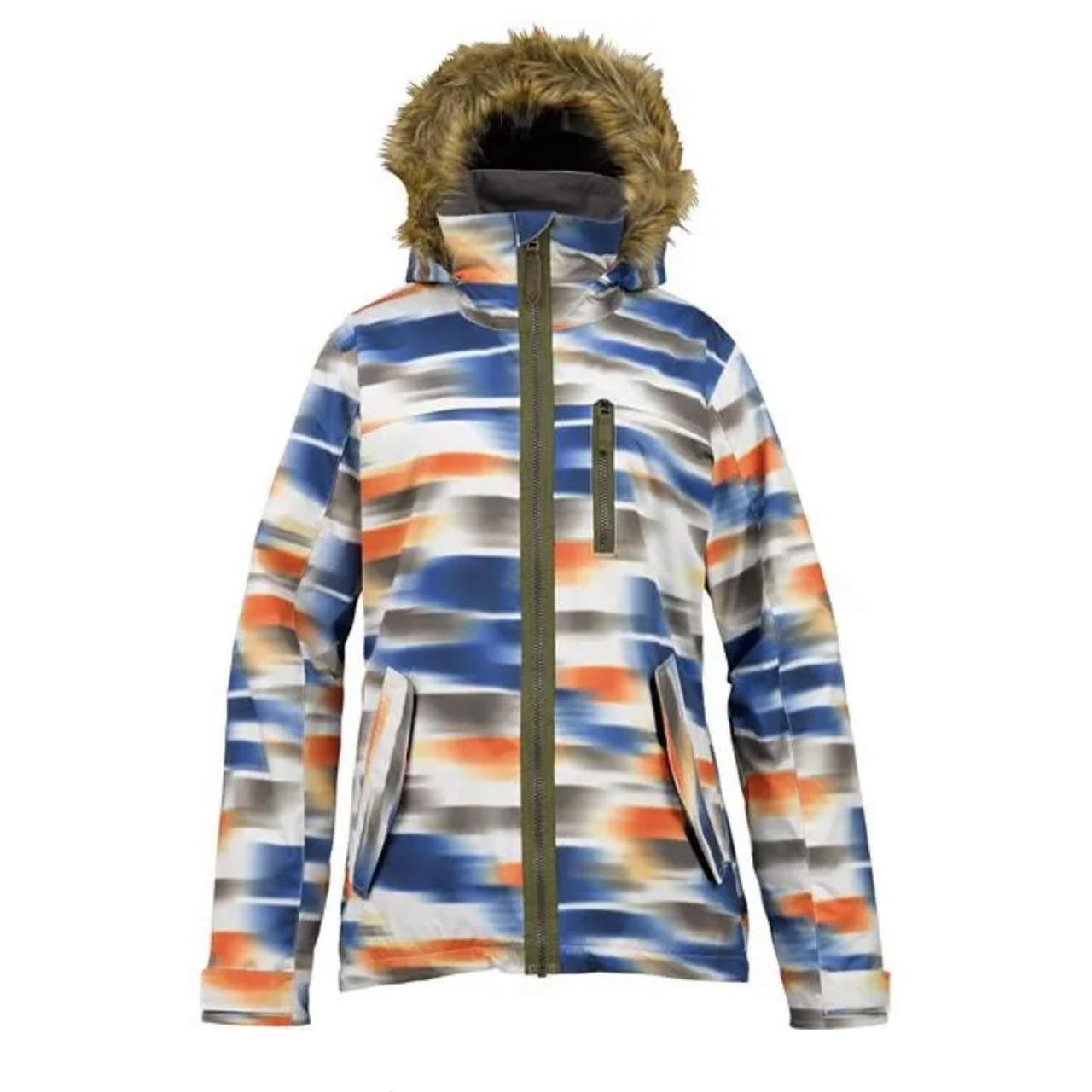 Burton Women's Blue and Orange Coat | Depop