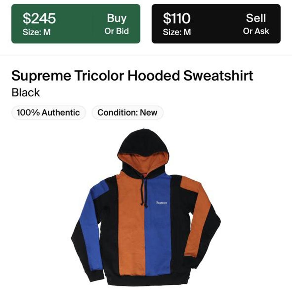 Tri color supreme clearance hoodie