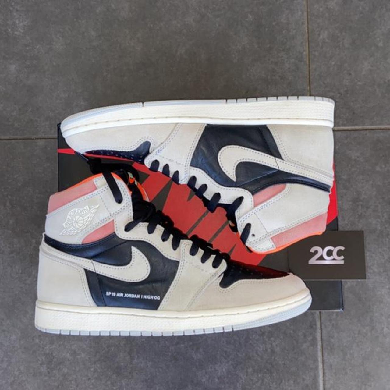 Jordan 1 Retro High Neutral Grey Hyper Crimson✔️ -... - Depop