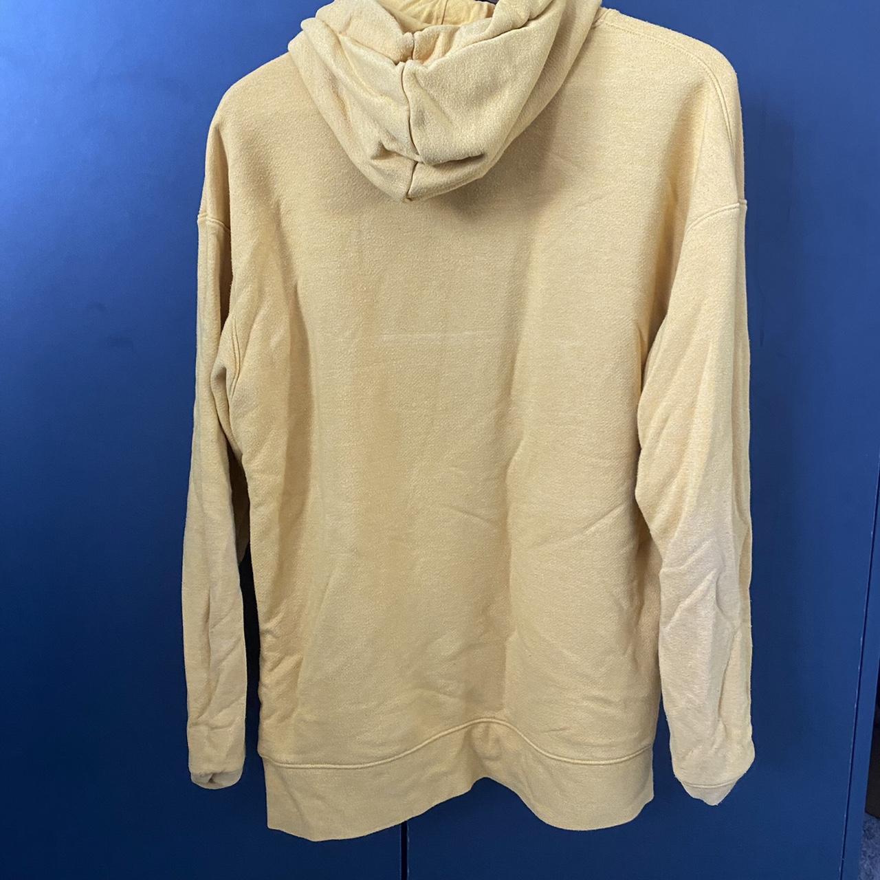 Nike Mustard Hoodie with centred embroidered... Depop