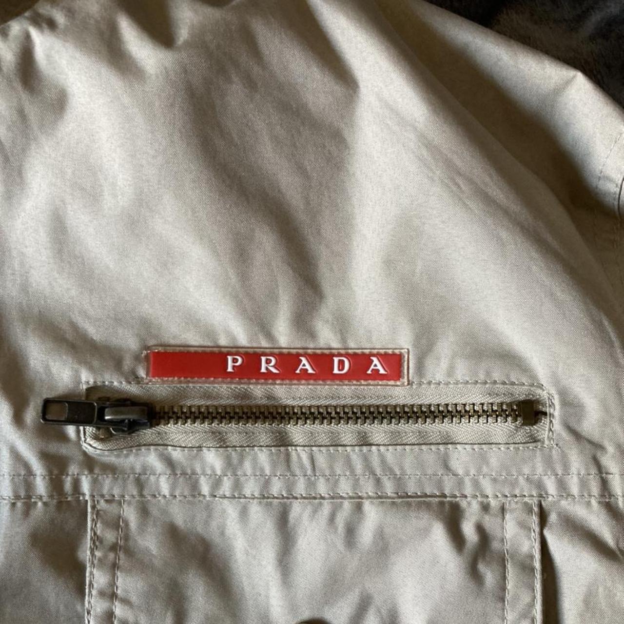 Prada Men's Cream and Red Jacket | Depop