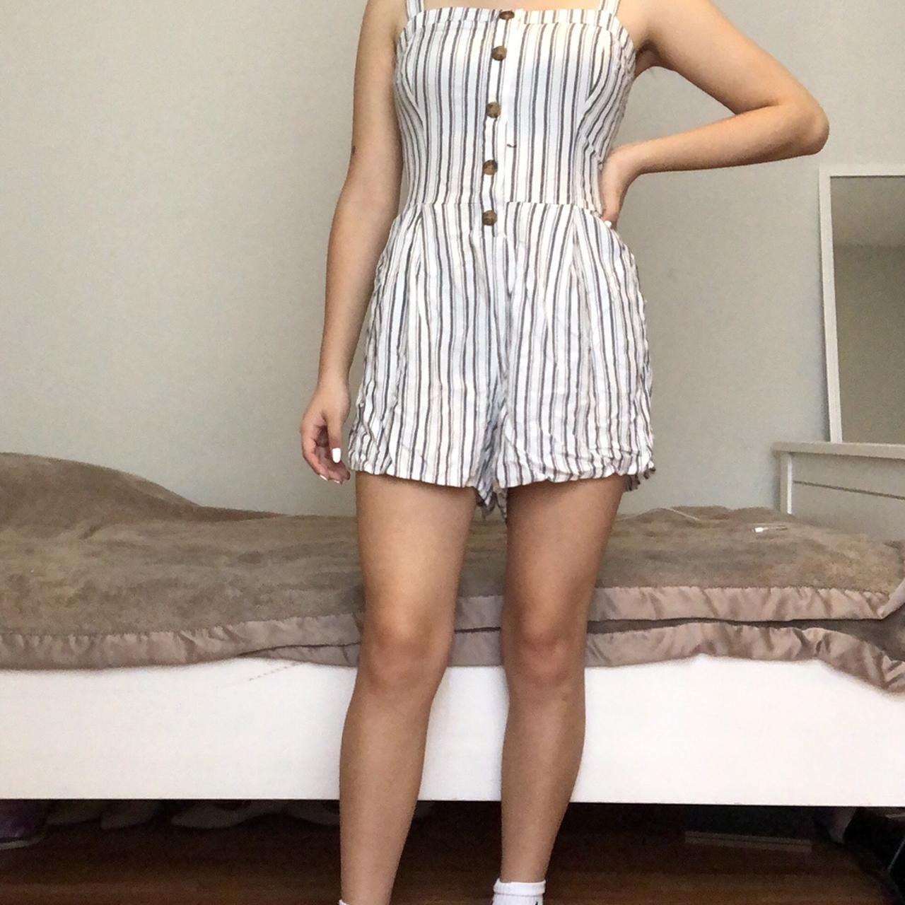 Hollister striped romper Only worn a couple of - Depop